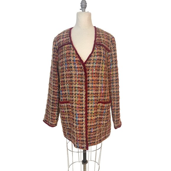 Anthropologie Multicolor Tweed Coat - Picture 3 of 8